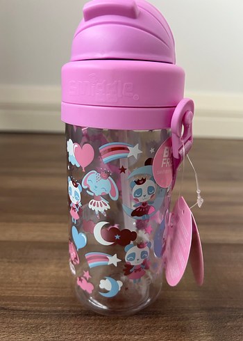 Çocuklar için Pembe Pastel Su Matarası - Görsel 2