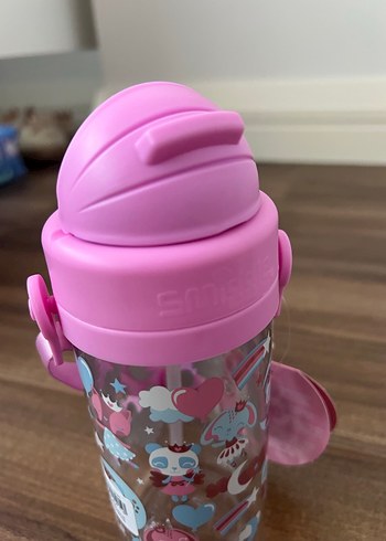 Çocuklar için Pembe Pastel Su Matarası - Görsel 3