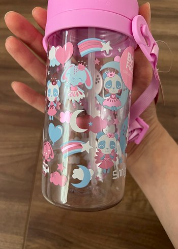 Çocuklar için Pembe Pastel Su Matarası - Görsel 8