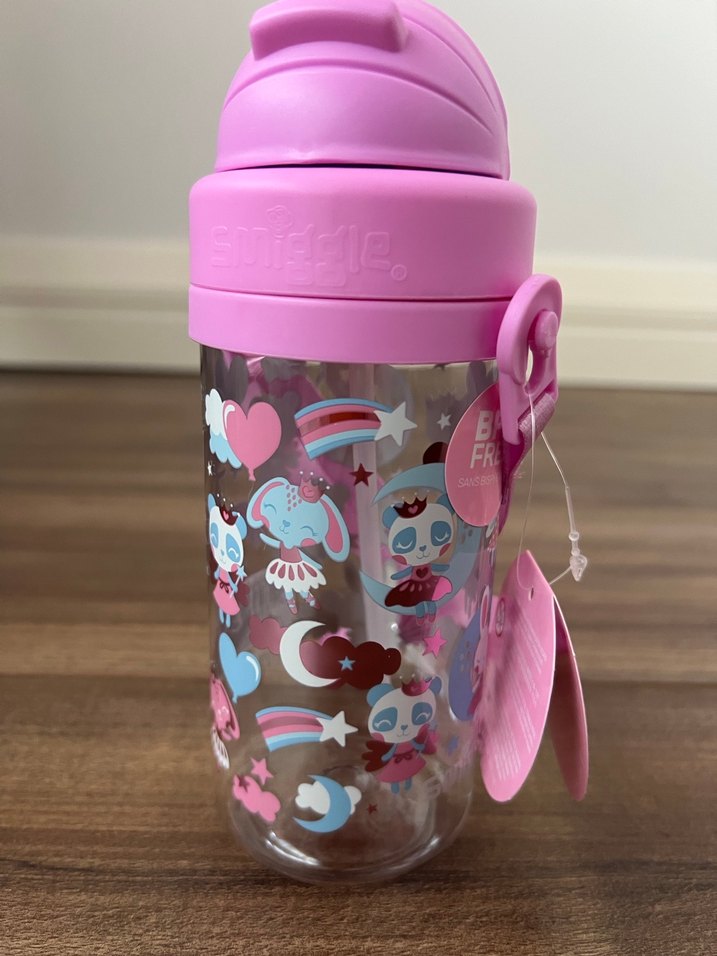 Çocuklar için Pembe Pastel Su Matarası - Görsel 2