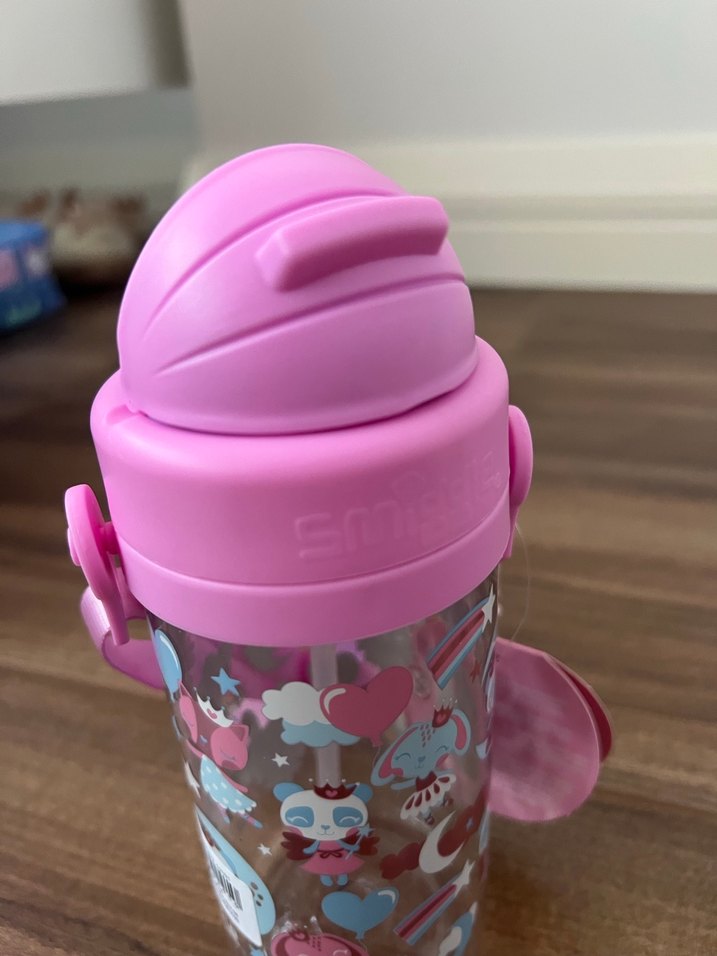 Çocuklar için Pembe Pastel Su Matarası - Görsel 3