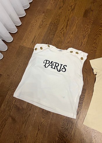 Beyaz Baskılı Kız Tişörtü - Görsel 5