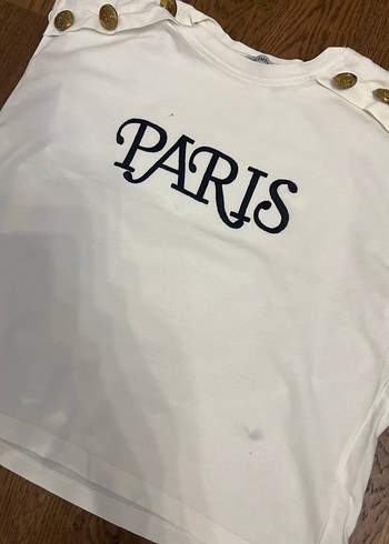 Beyaz Baskılı Kız Tişörtü - Görsel 3