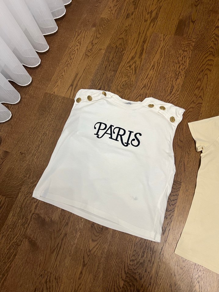 Beyaz Baskılı Kız Tişörtü - Görsel 5