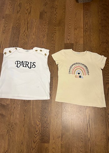 Beyaz Baskılı Kız Tişörtü - Görsel 2