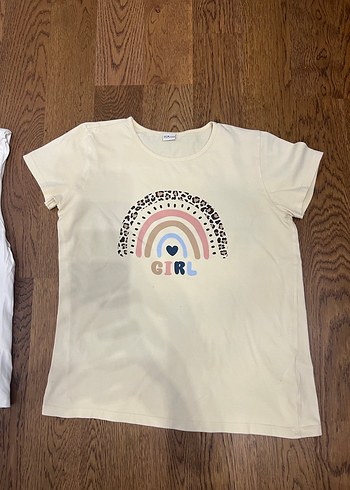 Beyaz Baskılı Kız Tişörtü - Görsel 6