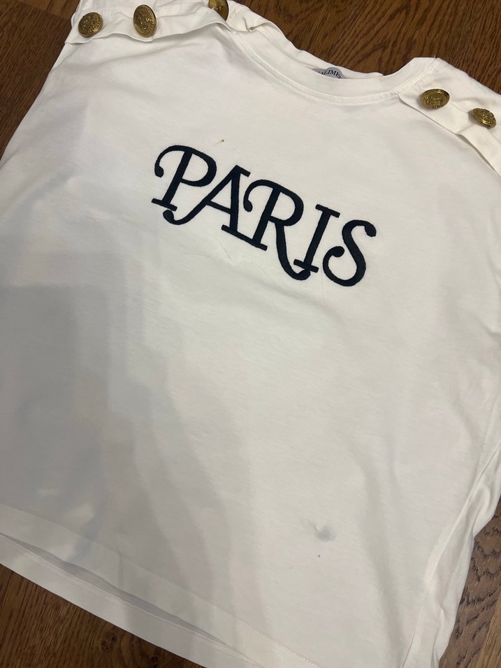 Beyaz Baskılı Kız Tişörtü - Görsel 3