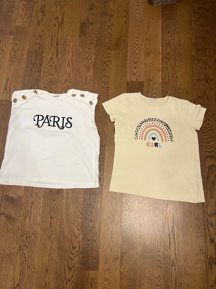 Beyaz Baskılı Kız Tişörtü - Görsel 2