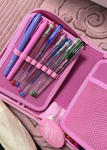 Pastel Pembe Kalem Kutusu ve Renkli Kalem Seti - Görsel 5