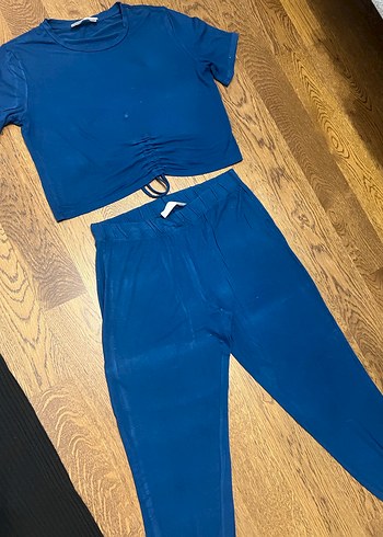 Mavi Kadın Kısa Kollu Eşofman Takımı - Görsel 4