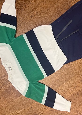 Lacivert Erkek Çocuk Bel Detaylı Eşofman Altı - Görsel 3