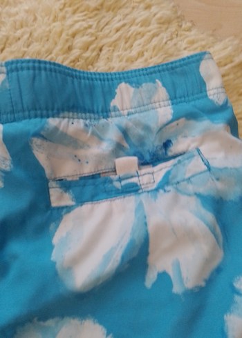 Mavi Çiçek Desenli Erkek Mini Şort - Görsel 8