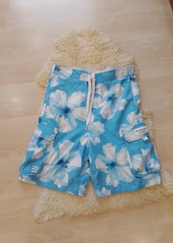 Mavi Çiçek Desenli Erkek Mini Şort - Görsel 2