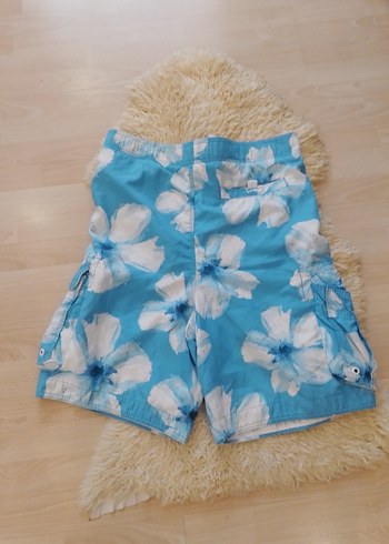 Mavi Çiçek Desenli Erkek Mini Şort - Görsel 3