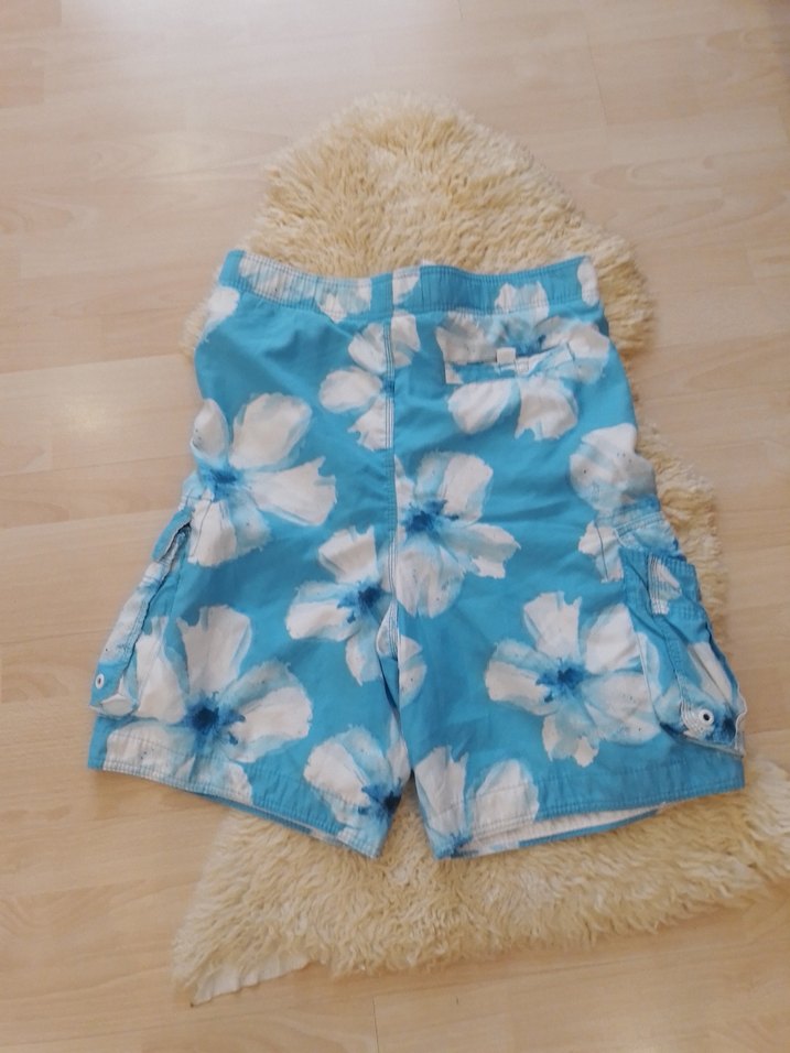 Mavi Çiçek Desenli Erkek Mini Şort - Görsel 3