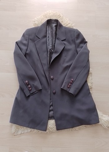 xxl Beden gri Renk Düğmeli Kadın Blazer Ceket
