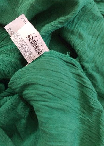 Yeşil Keten Straplez Mini Tulum - Görsel 4