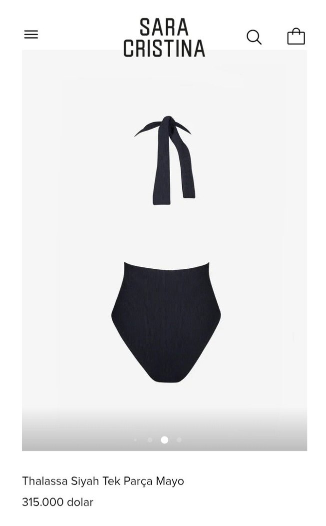 Sara Cristina Thalassa Siyah Strappy Mayo - Görsel 2