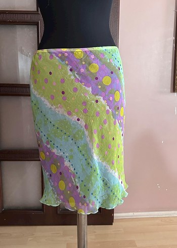 Bohem Çok Renkli Midi Bağlamalı Etek - Görsel 6