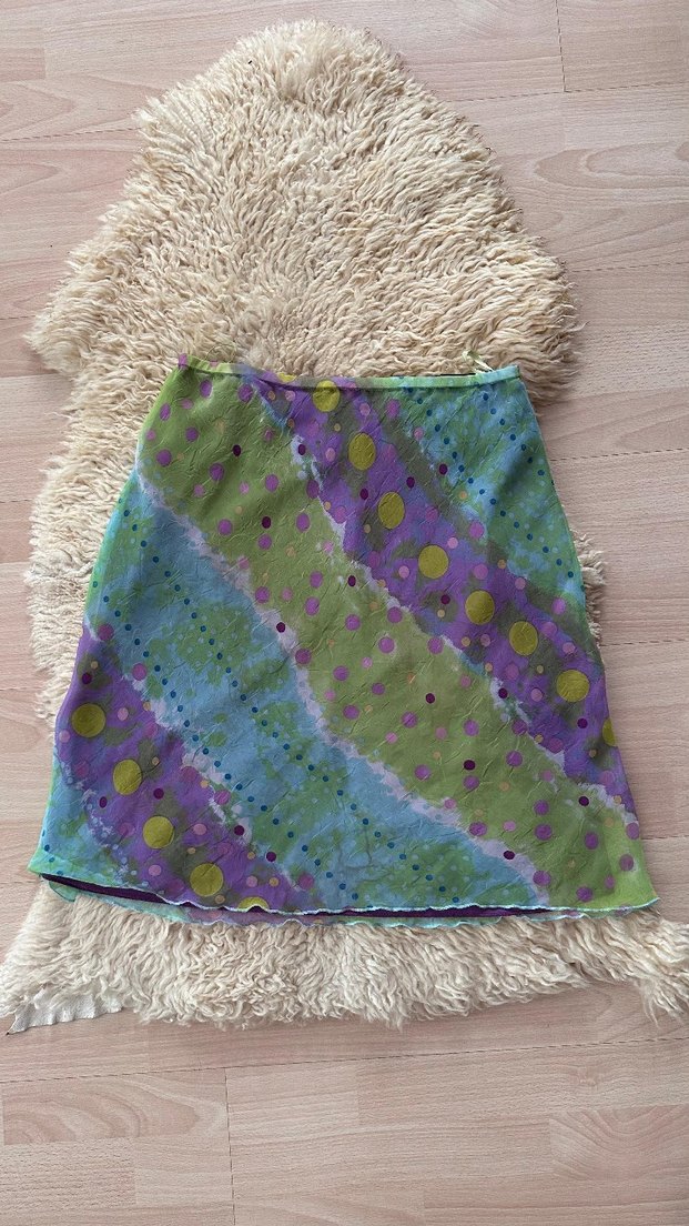 Bohem Çok Renkli Midi Bağlamalı Etek - Görsel 2