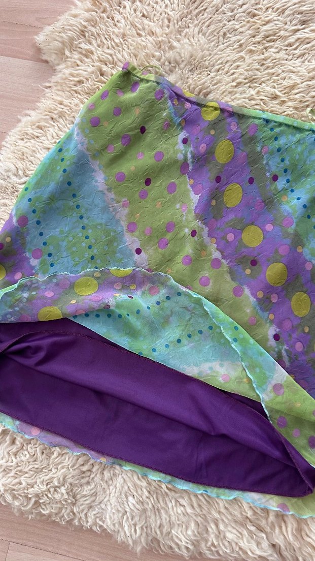 Bohem Çok Renkli Midi Bağlamalı Etek - Görsel 3