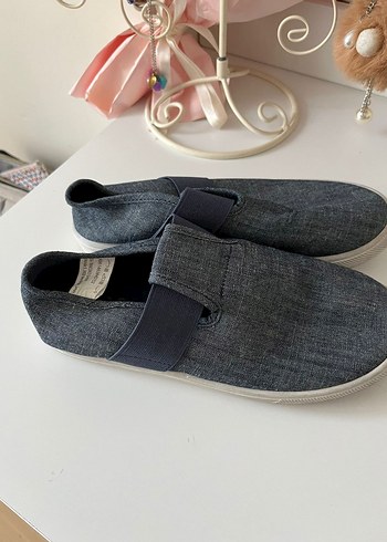  Beden Erkek Gri Mavi Kot Espadril Velcro