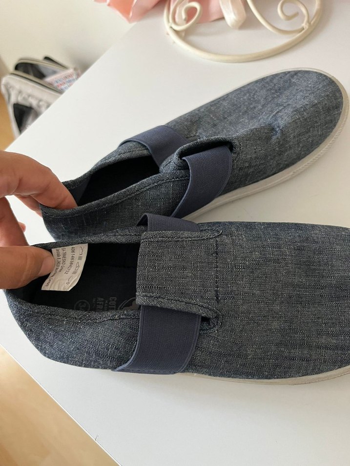 Erkek Gri Mavi Kot Espadril Velcro - Görsel 2