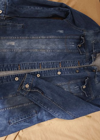 Düğmeli Mavi Kadın Denim Ceket - Görsel 6