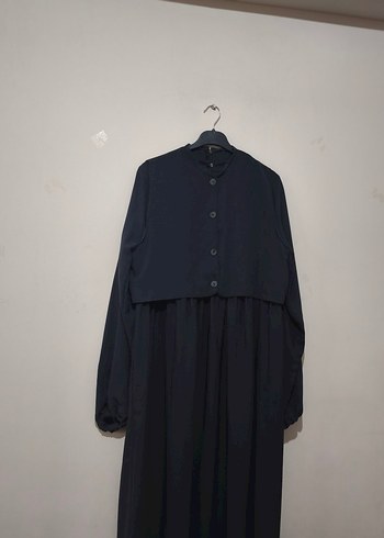 Siyah Uzun Kollu Uzun Elbise ferace elbise - Görsel 2