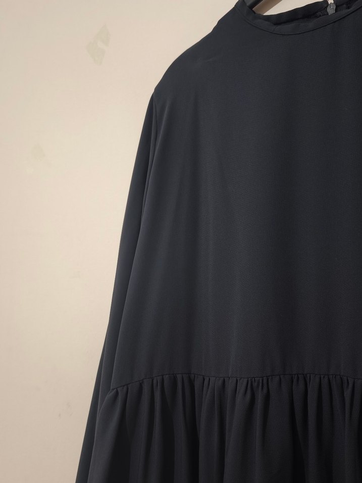 Siyah Uzun Kollu Uzun Elbise ferace elbise - Görsel 5