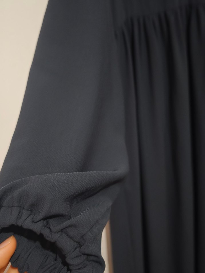 Siyah Uzun Kollu Uzun Elbise ferace elbise - Görsel 4