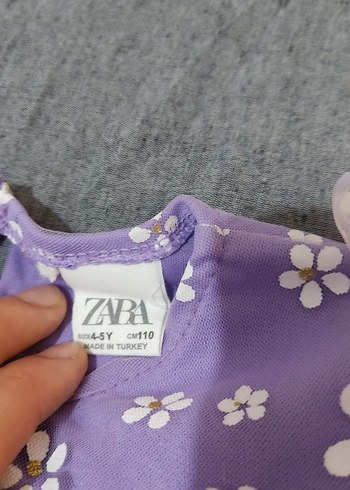 4 Yaş Beden Kız Çocuk Lila Tüllü Çiçekli Elbise