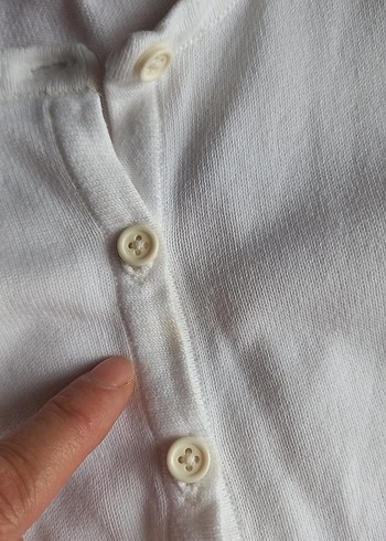 4 Yaş Beden beyaz Renk Beyaz Pamuklu Düğmeli Kız Hırka