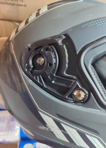 Grili siyahlı Biker Motosiklet Kaskı Tokalı, 
RS2 marka - Görsel 12