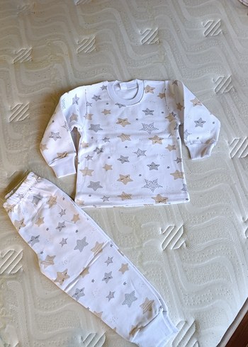 Bebek için Yumuşak Yıldız Desenli Uyku Takımı - Görsel 2