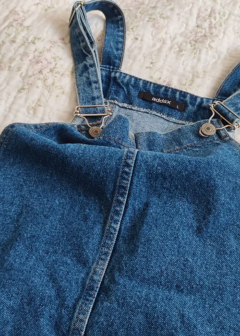 Addax Kadın Kot Mini Salopet, Askılı, Cepli - Görsel 4