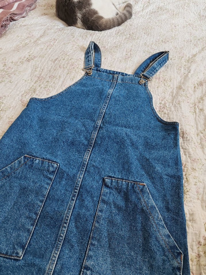 Addax Kadın Kot Mini Salopet, Askılı, Cepli - Görsel 3