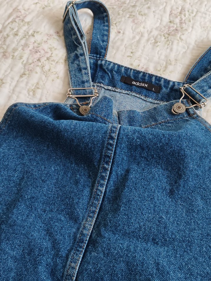 Addax Kadın Kot Mini Salopet, Askılı, Cepli - Görsel 4