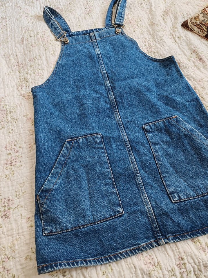 Addax Kadın Kot Mini Salopet, Askılı, Cepli - Görsel 2