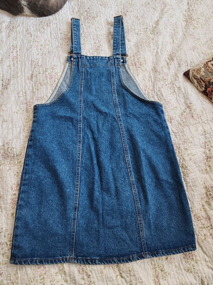 Addax Kadın Kot Mini Salopet, Askılı, Cepli - Görsel 5