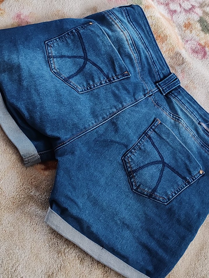 Mavi Mini Denim Şort - Görsel 4