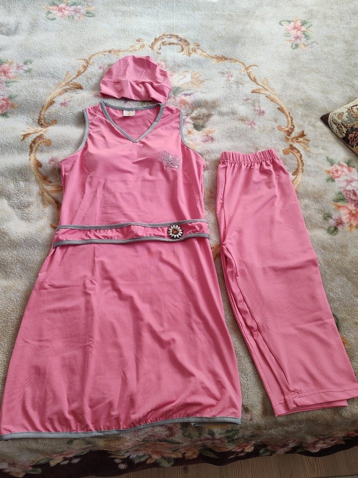 Adab Yarı Kapalı Kadın Pembe Mayo, M beden. - Görsel 2