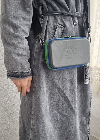  Beden gri Renk Armine Sert Kalıp Mini Kadın Omuz Çantası