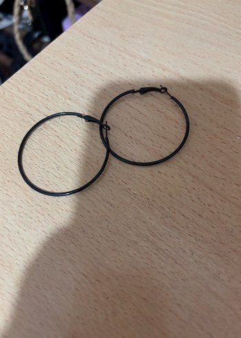 Diğer Siyah Minimalist Elastik Halka Küpe