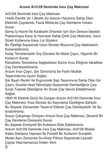 Arzum deminde Çay Makinesi - Görsel 6