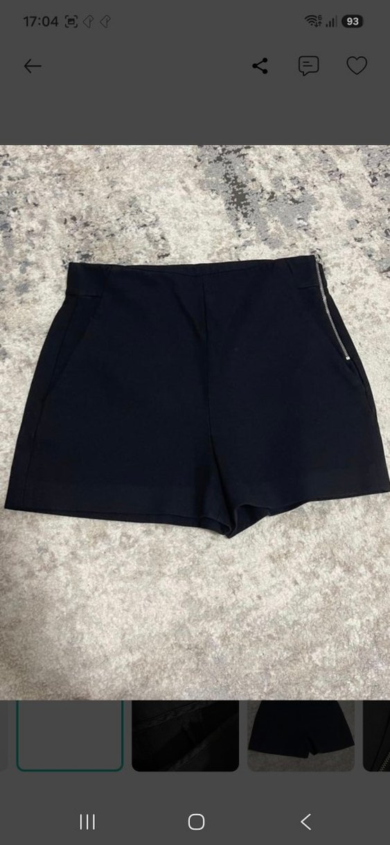 SATILDI...Zara orjinal Şehir Stiline Uygun Siyah Yüksek Bel Şort — görsel 3/7