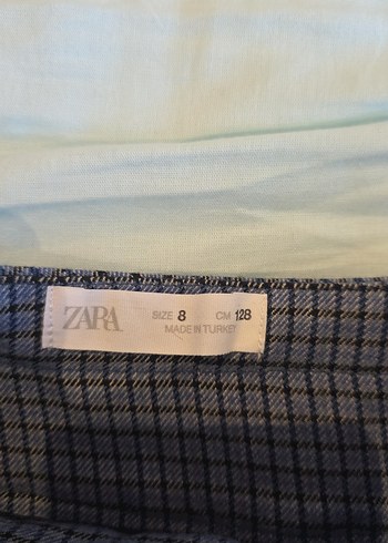 8 Yaş Beden Mor Ekoseli Pilili Mini Etek