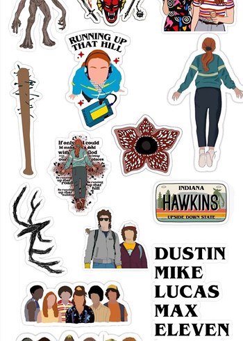 Stranger Things sticker seti - Görsel 2
