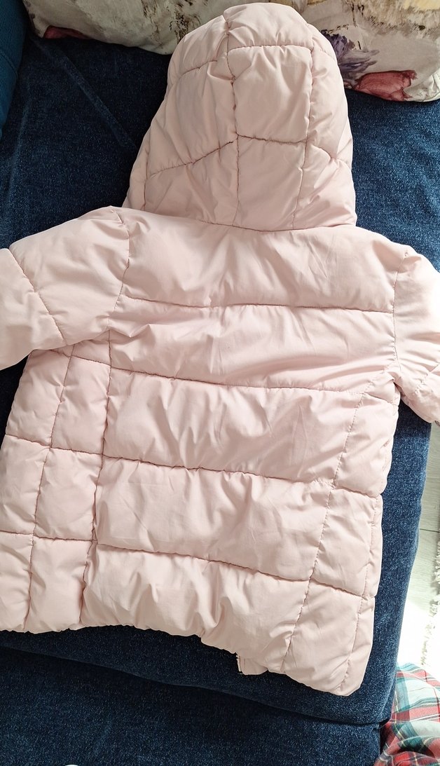 Kız Çocuk Pembe Kürklü Kapüşonlu Mont - Görsel 2