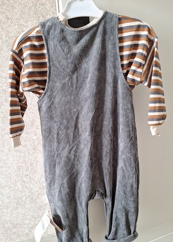 Gri Örme Erkek Bebek Salopet - Görsel 2